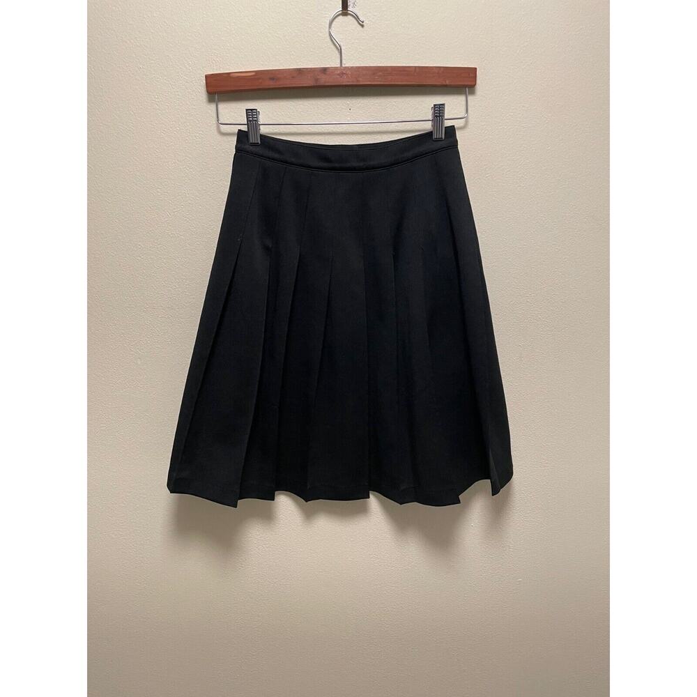 Vintage Dehen Womens Skirt 9/10 Petite Black Pleated Dark Academia Grunge 90s